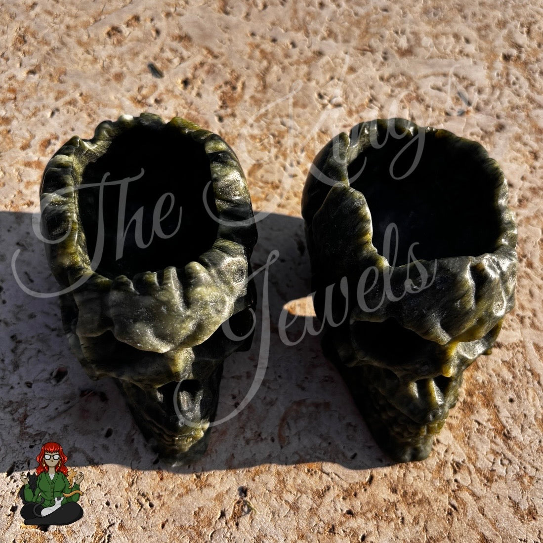 Natural Nephrite Jade Skull Crystal Bowl