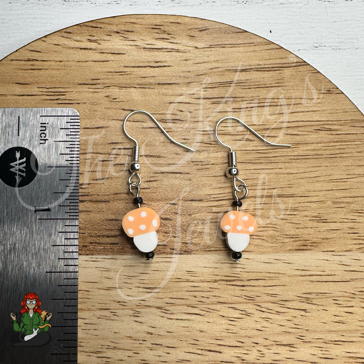 Shirley - Orange Mushroom Earrings!