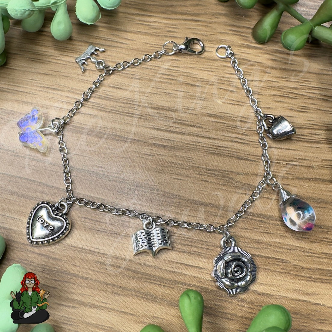 Rhiannon - Silver Book Charm Bracelet!