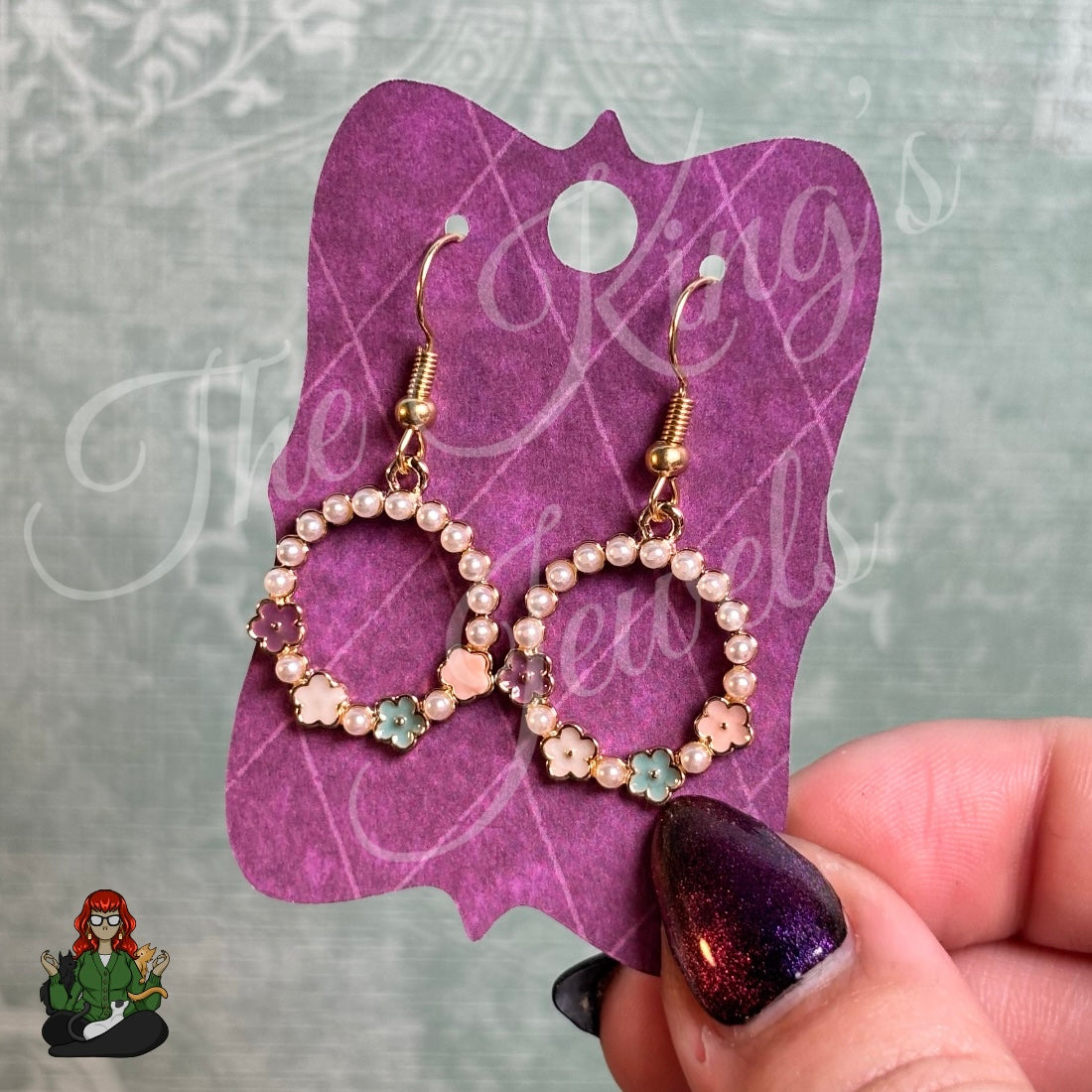 LeonaRae - Teardrop Pearl Flower Earrings!