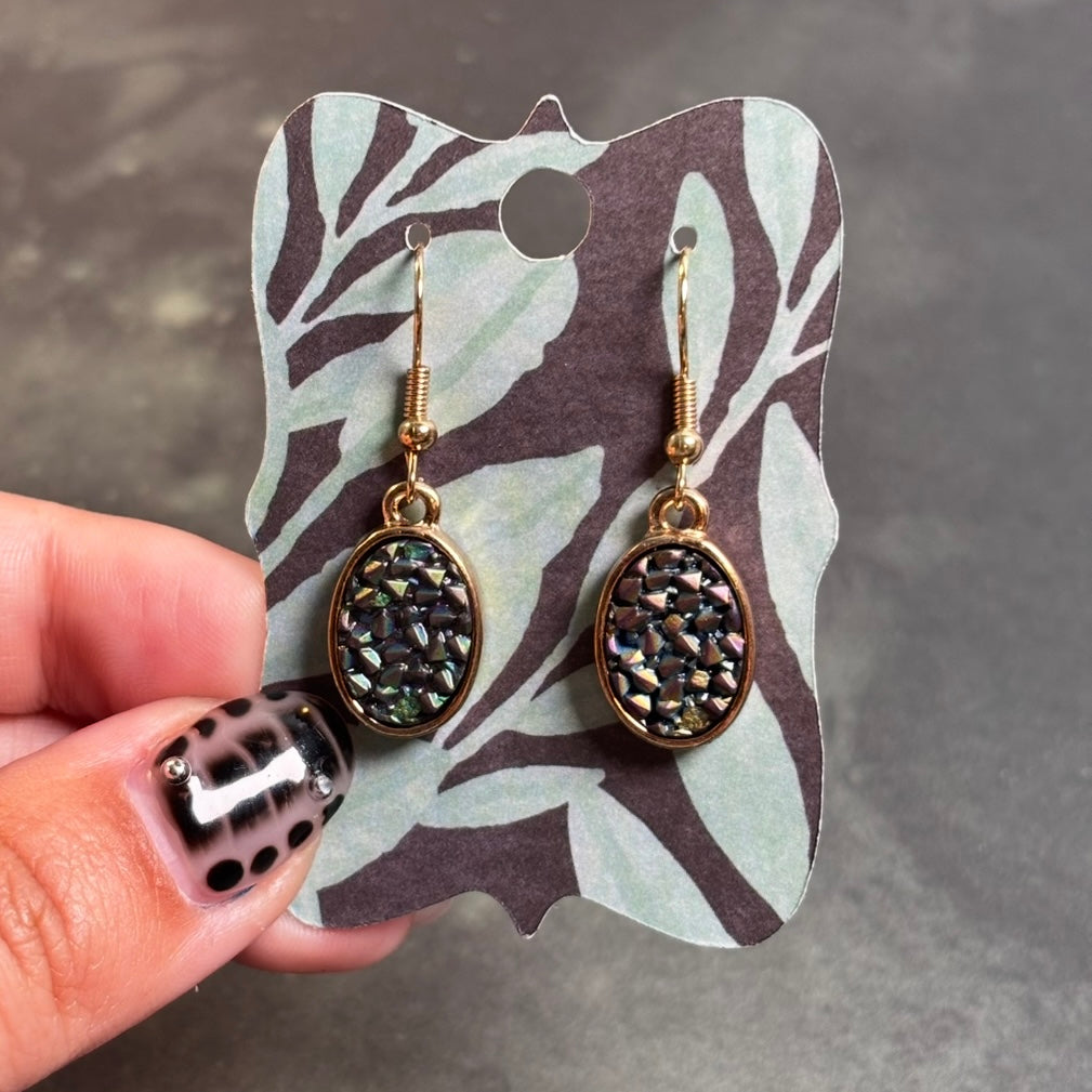 LeonaRae - Black Druzy Earrings!