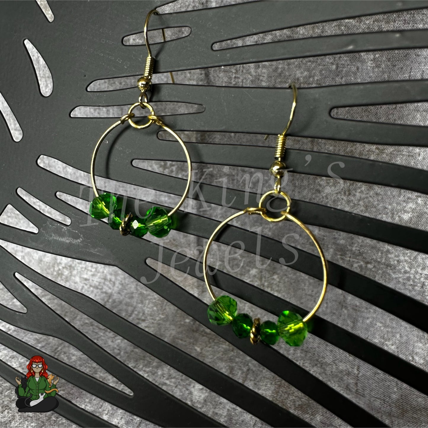 Riona - Green Bead Earrings!