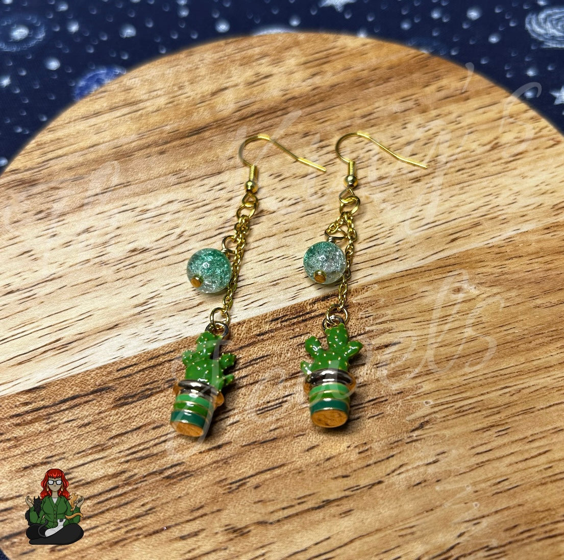 Gladys - Cactus & Bead Earrings!