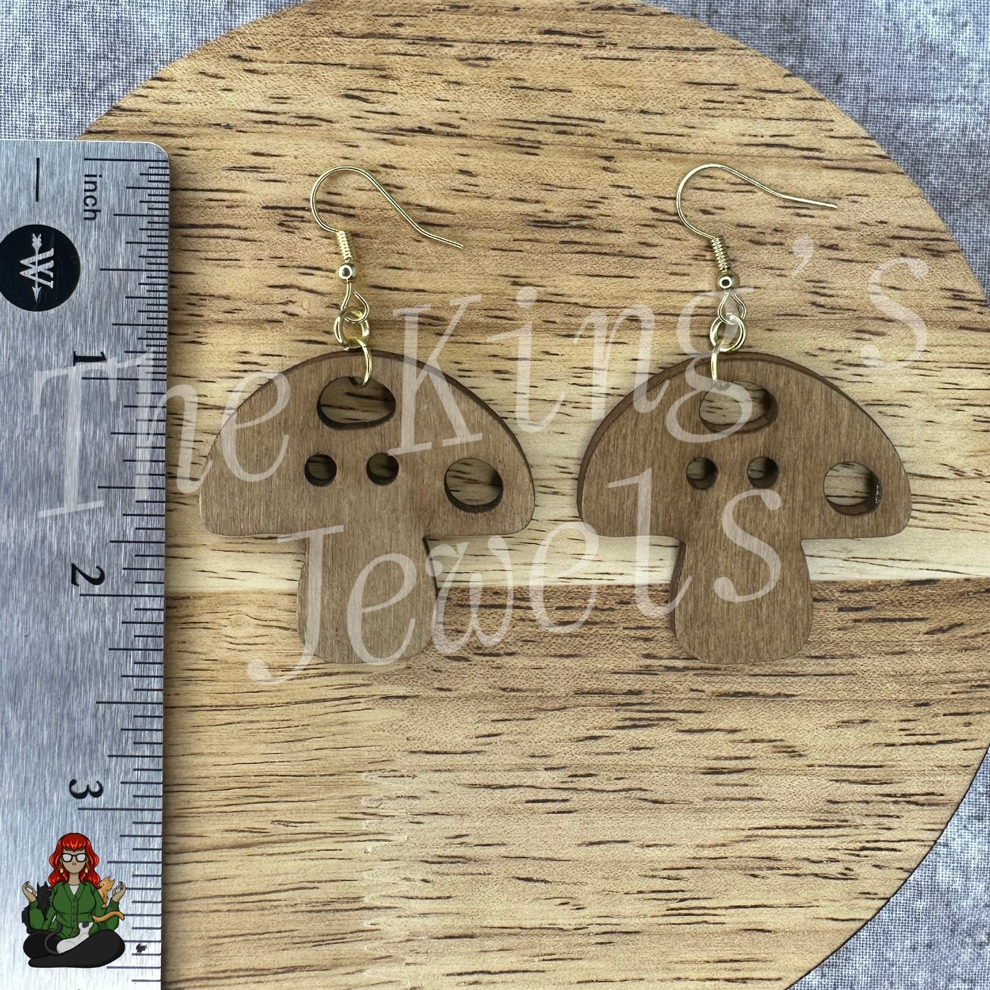 LeonaRae - Wooden Mushroom Earrings!