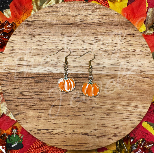 LeonaRae - Orange Pumpkin Earrings!