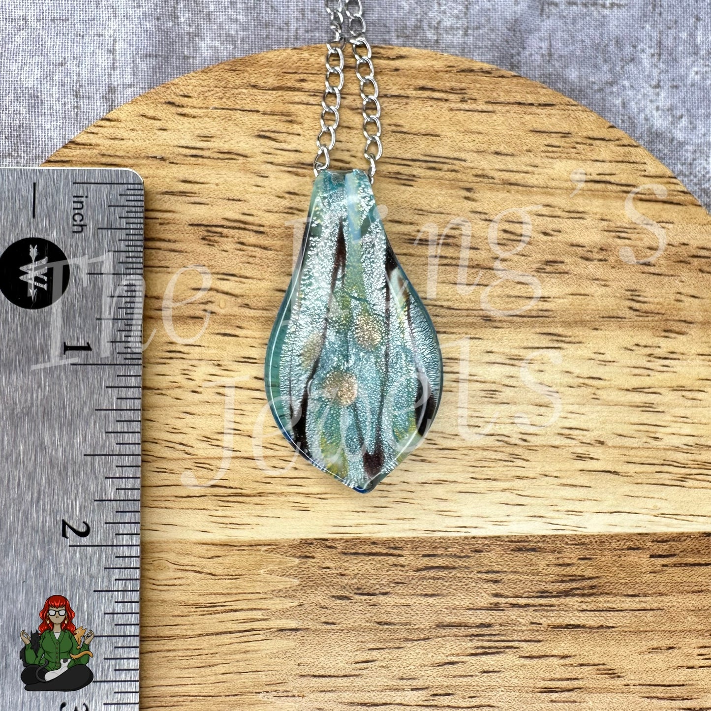 Ella - Blue Leaf Shaped Necklace!