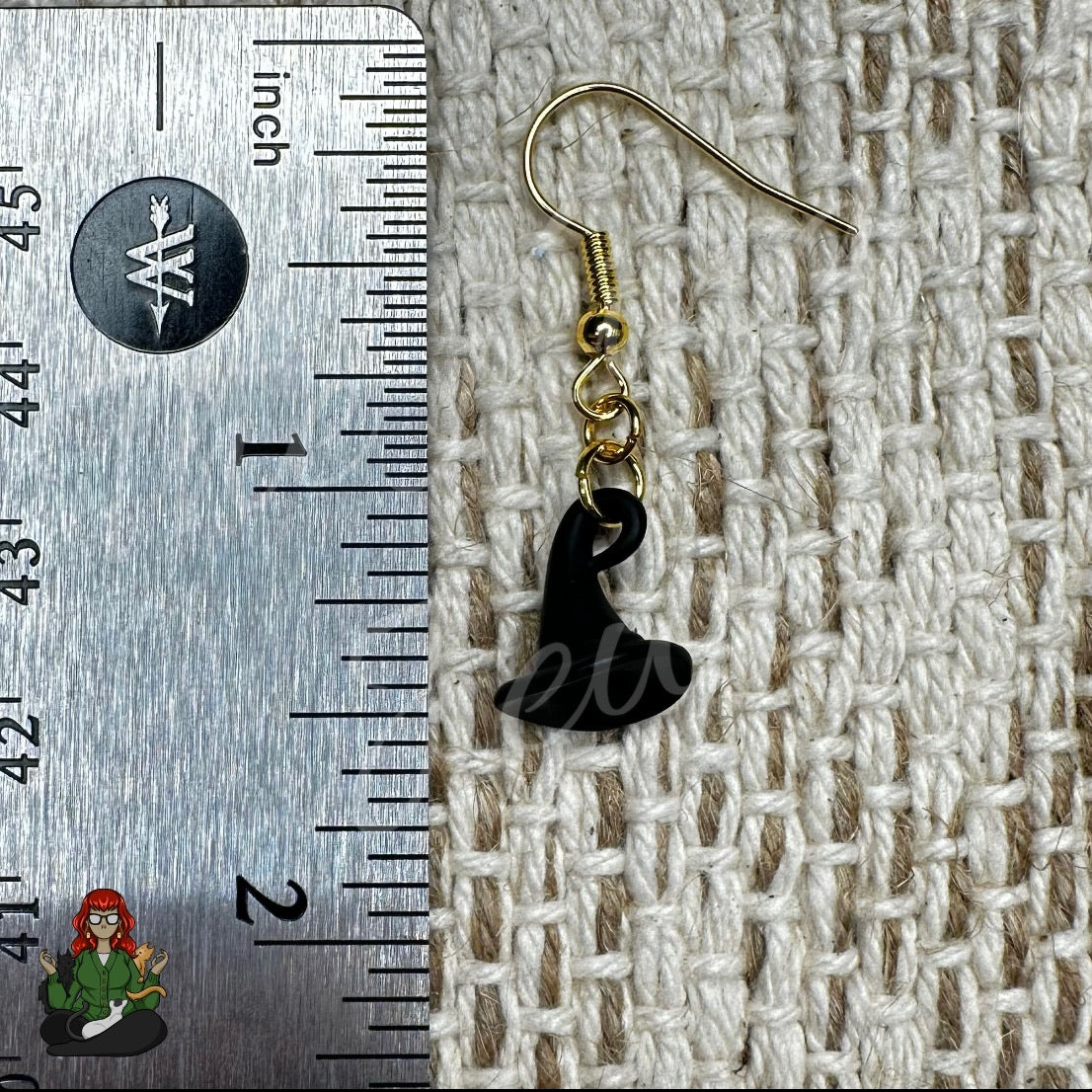 LeonaRae - Matte Black Witch Hat Earrings!