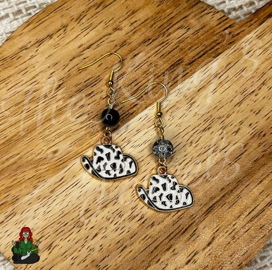 Katie - Spotted Cowgirl Hat Earrings!