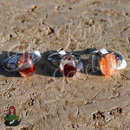 Fire Quartz Stainless Steel Rings!