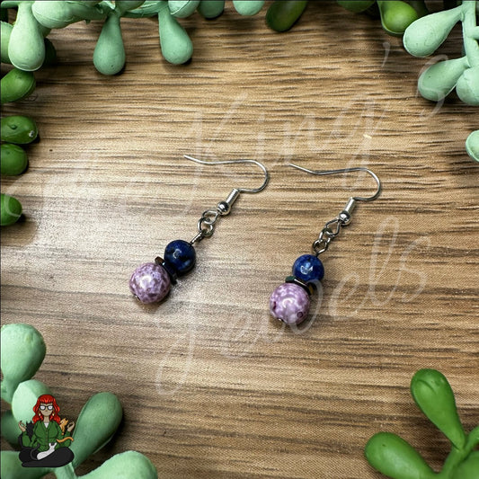 Melissa - Blue & Purple Beaded Earrings!