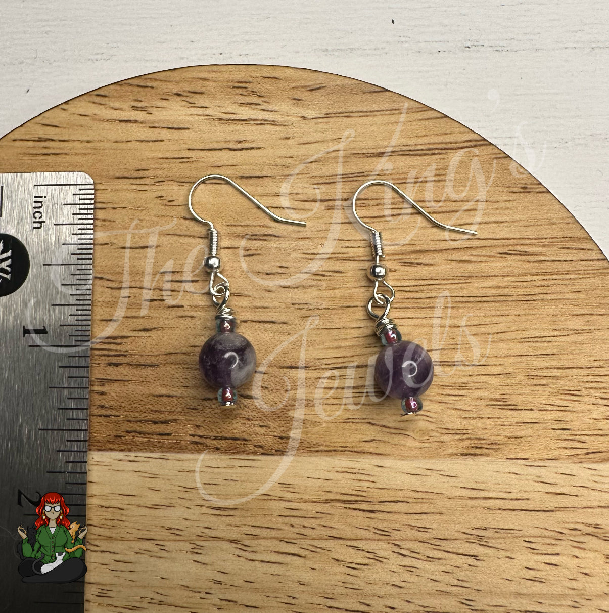 Shirley - Dainty Amethyst Bead Earrings!