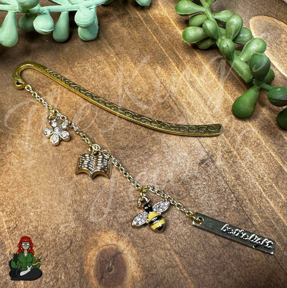 GwennaBelle - Flower, Book, & Bee Charm Bookmark!