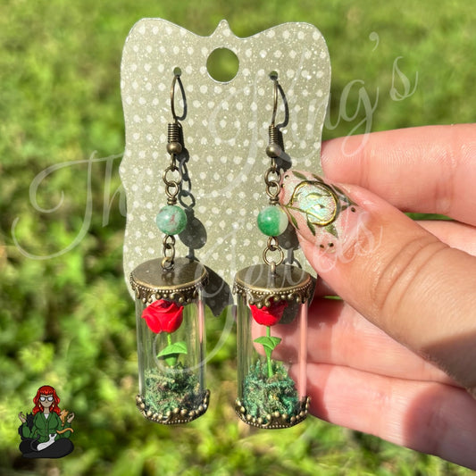 Katie - Rose Terrarium Earrings!