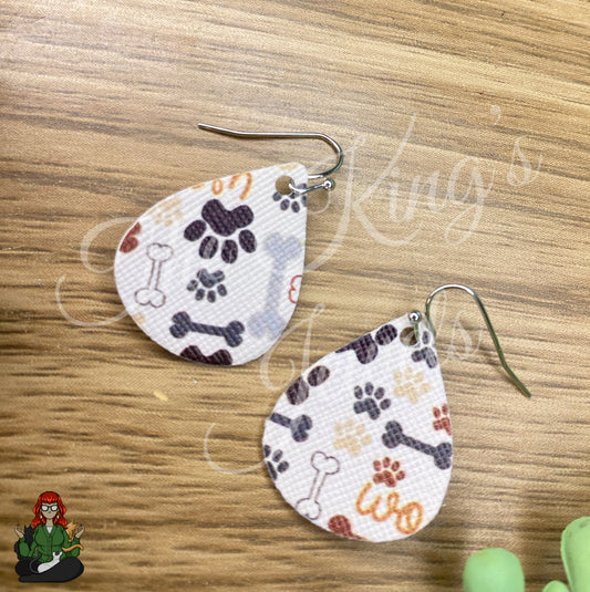 Rose - Dog Bone & Paw Earrings!