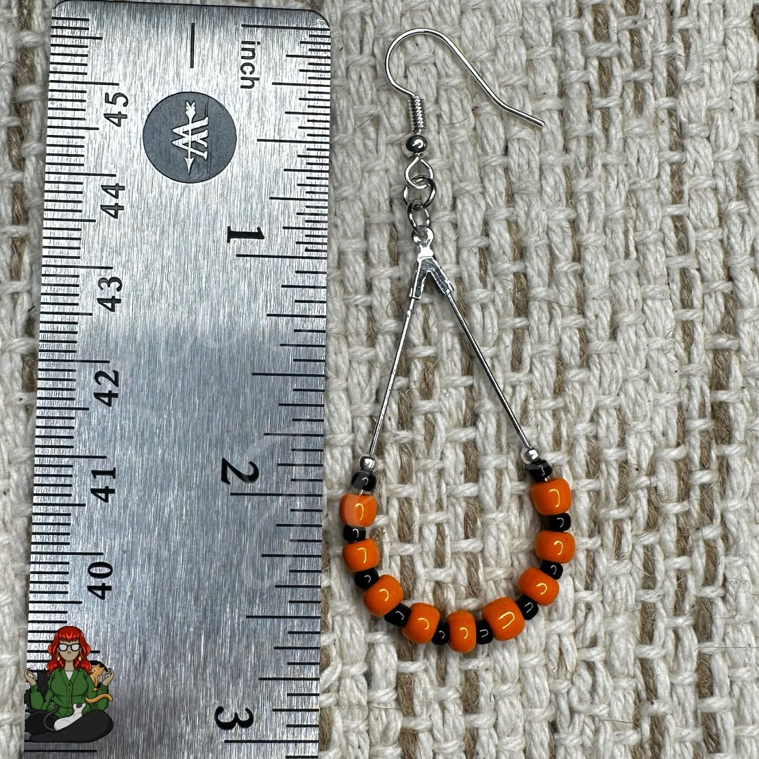 Rose - Orange & Black Bead Earrings!