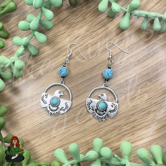 Katie - Teal & Eagle Earrings!