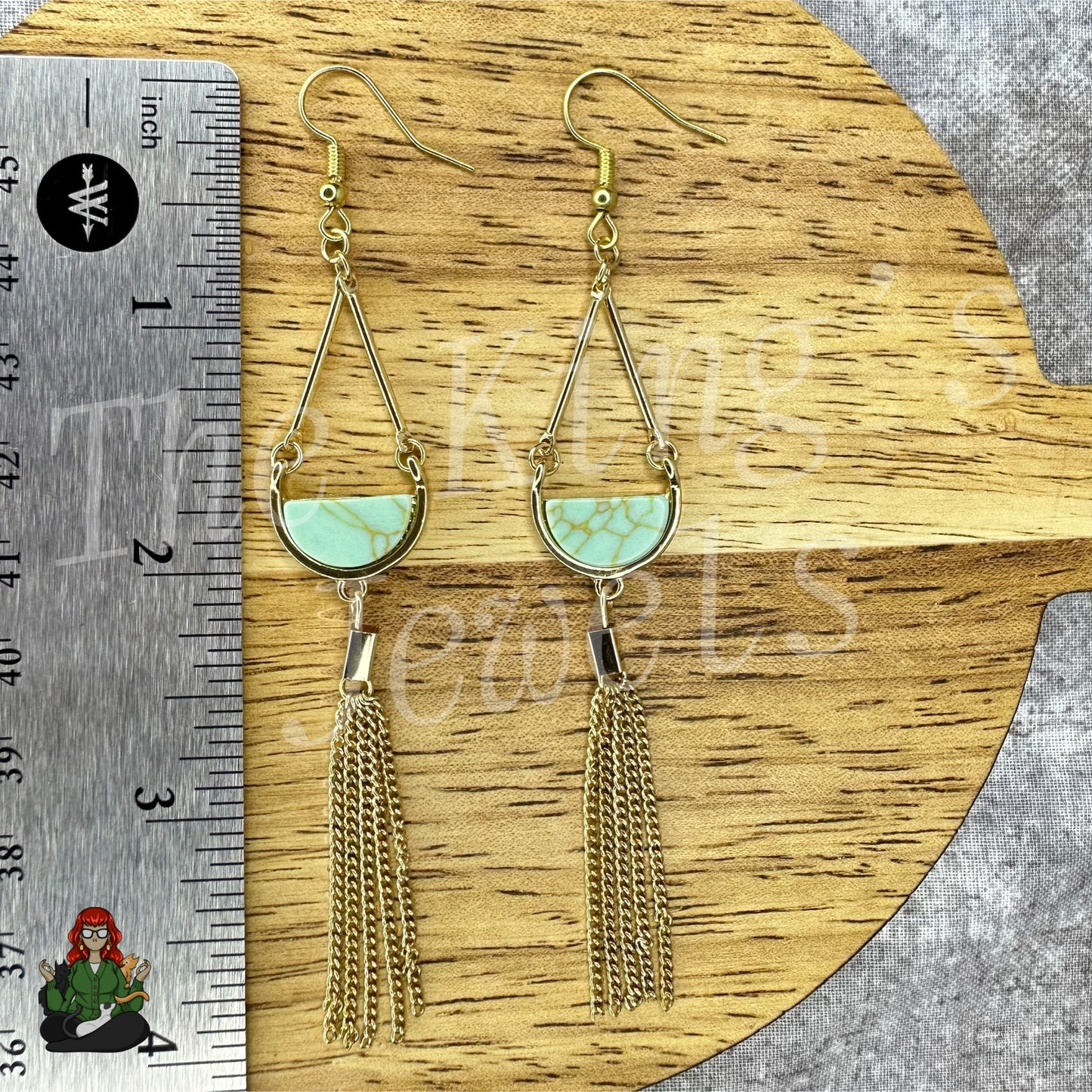 LeonaRae - Gold & Faux Turquoise Earrings!