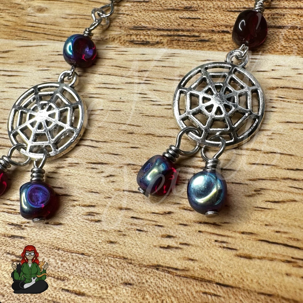 Freya - Spiderweb Dreamcatcher Earrings!