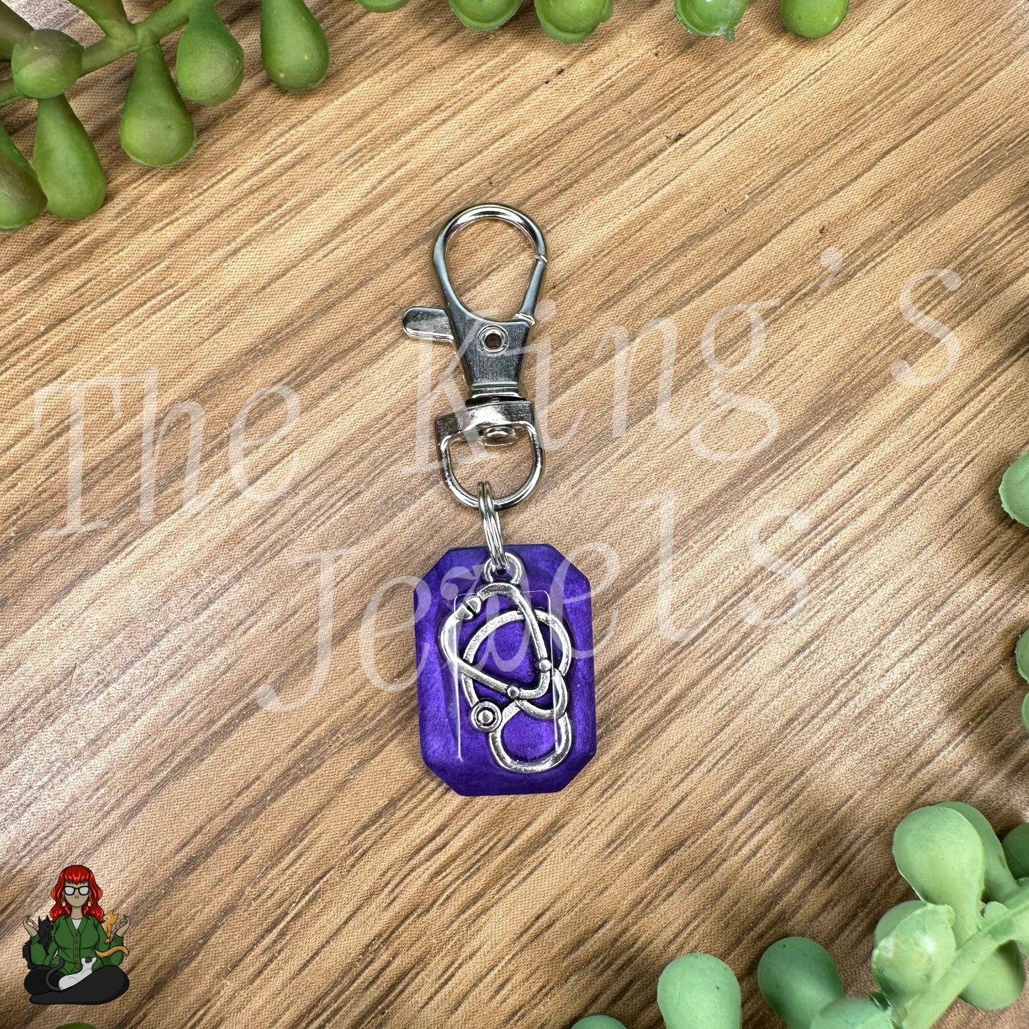 Purple Stethoscope Keychain!