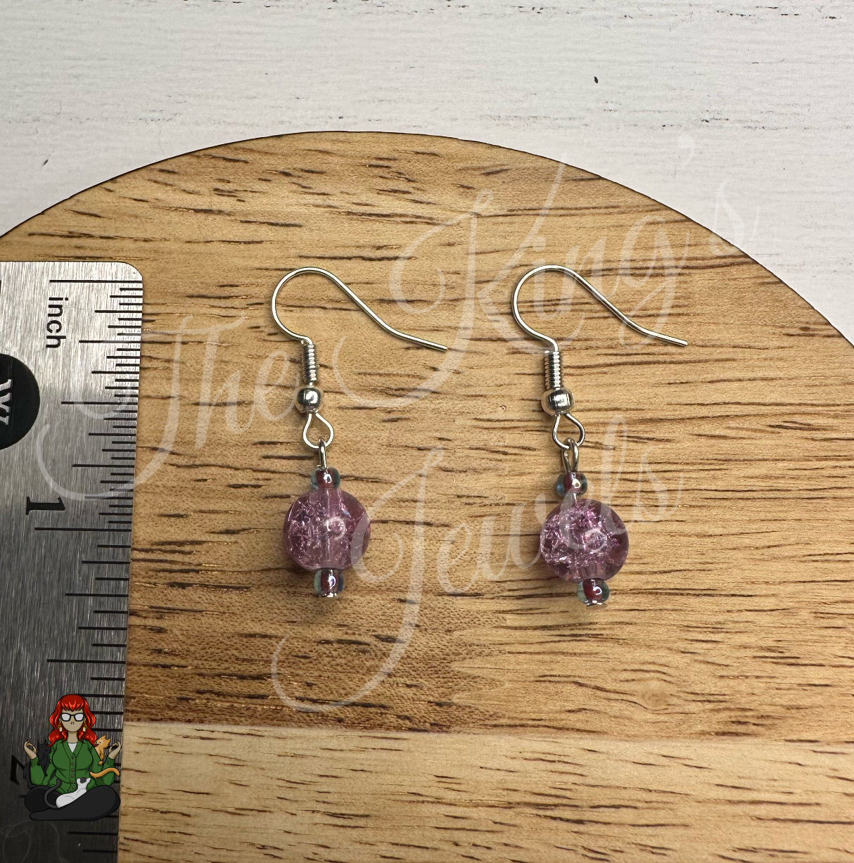 Shirley - Purple Crackle Bead Earrings!