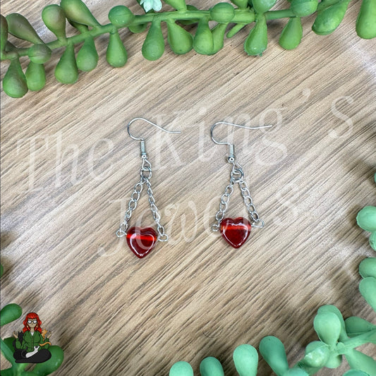 Naomi - Glass Bead Heart Earrings!