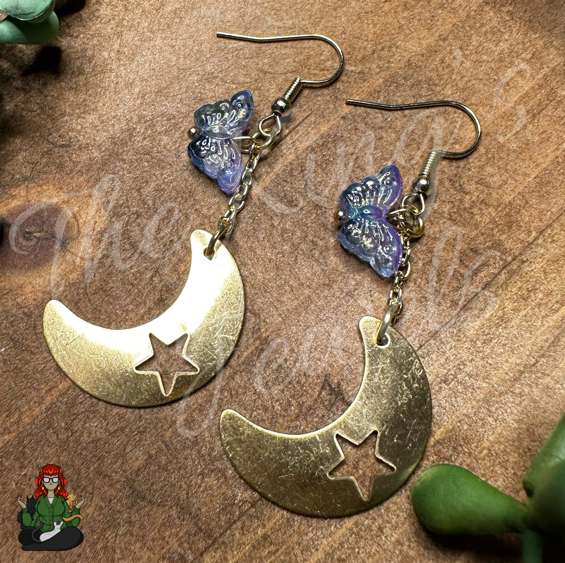 Gladys - Butterfly & Moon Earrings!