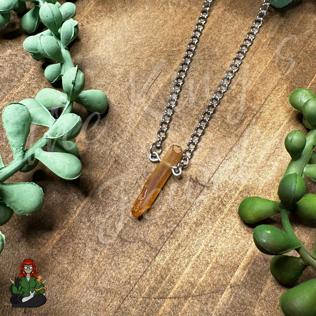 Ella - Orange Dyed Quartz Necklace!