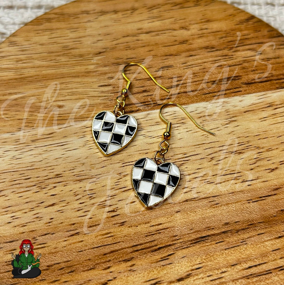 LeonaRae - Check Mate Heart Earrings!