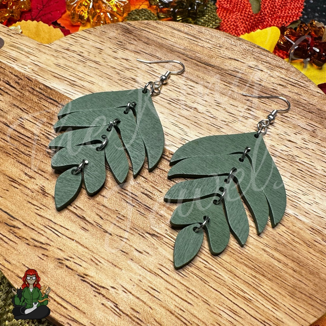 Green Leaf Earrings!