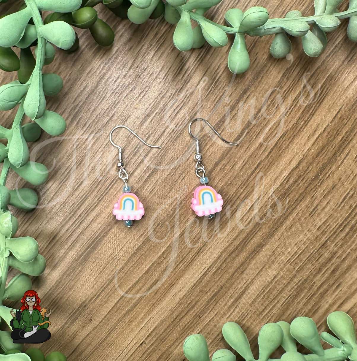 Shirley - Pink Rainbow Earrings!