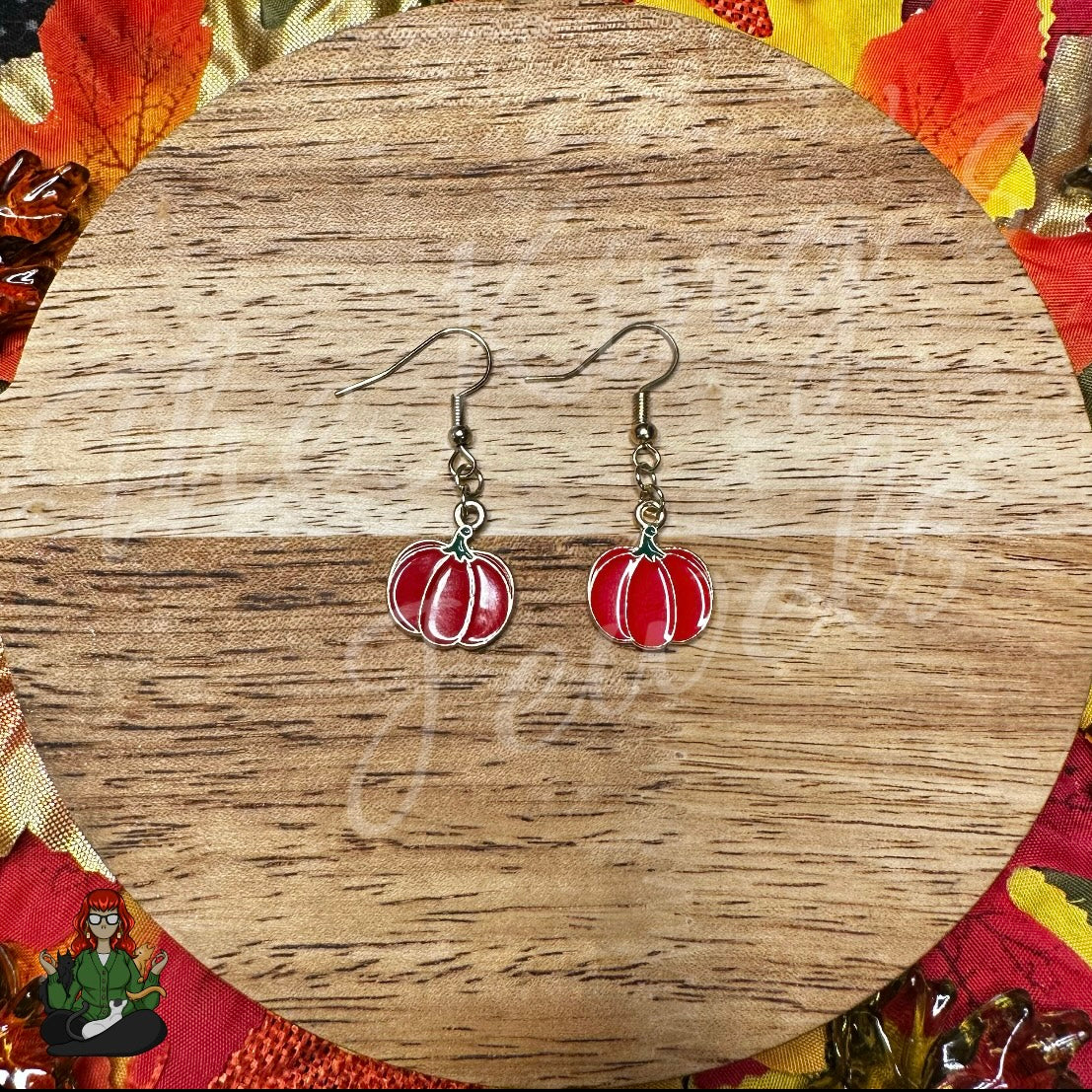 LeonaRae - Red Pumpkin Earrings!