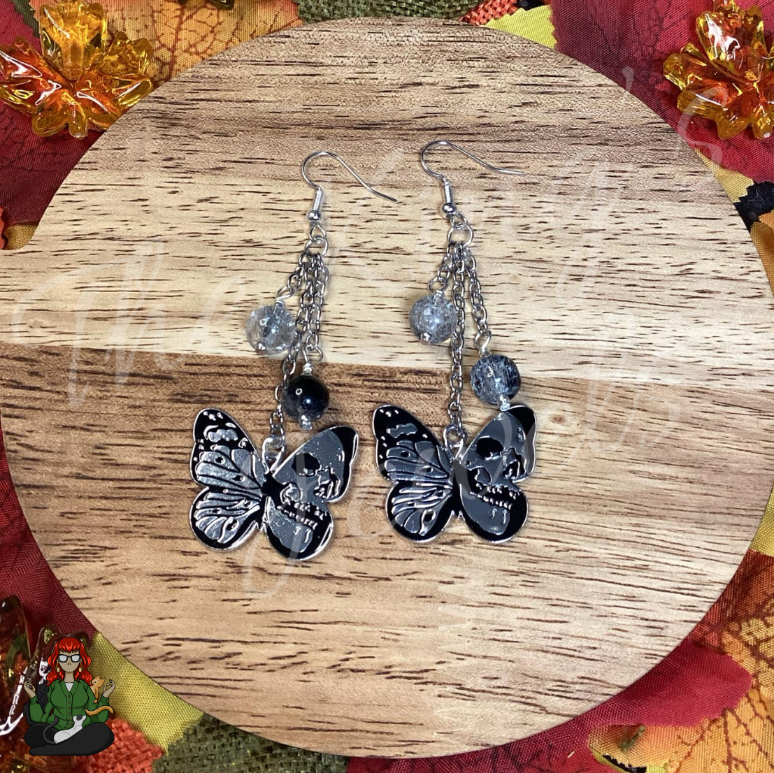 Gladys - Butterfly Skull Earrings!