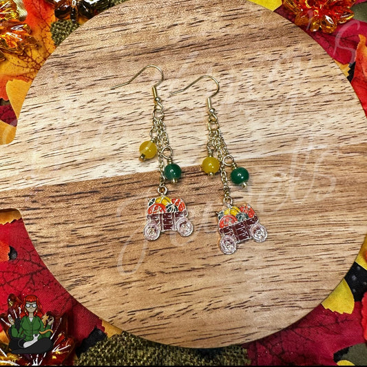 Gladys - Fall Wagon & Bead Earrings!