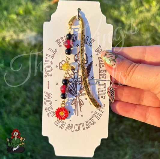 GwennaBelle - Red Flower Bookmark