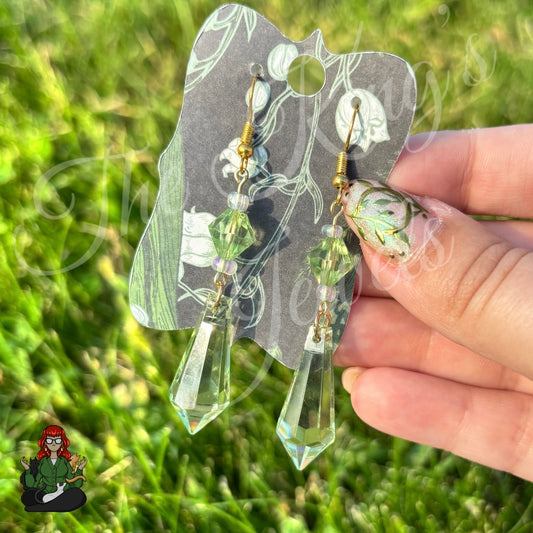 Katie - Green Rhinestone Earrings!