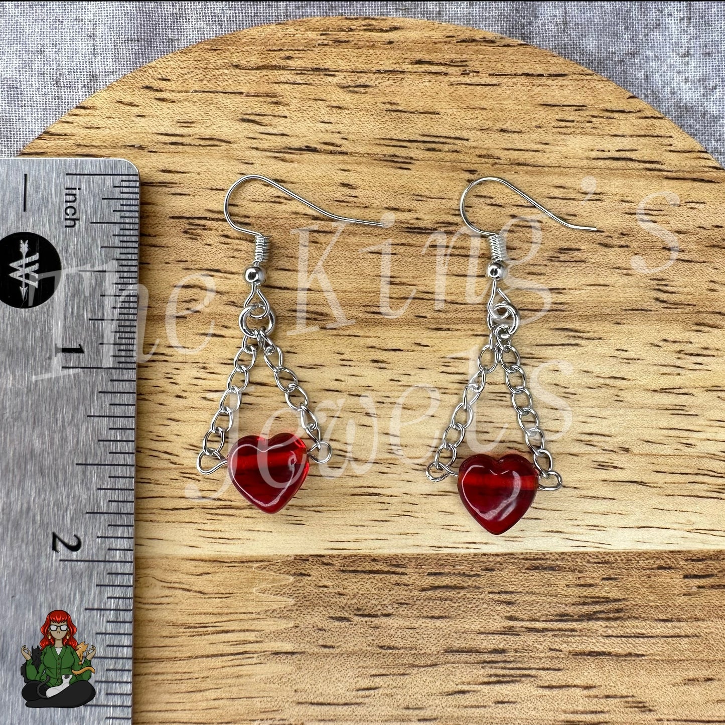 Naomi - Glass Bead Heart Earrings!