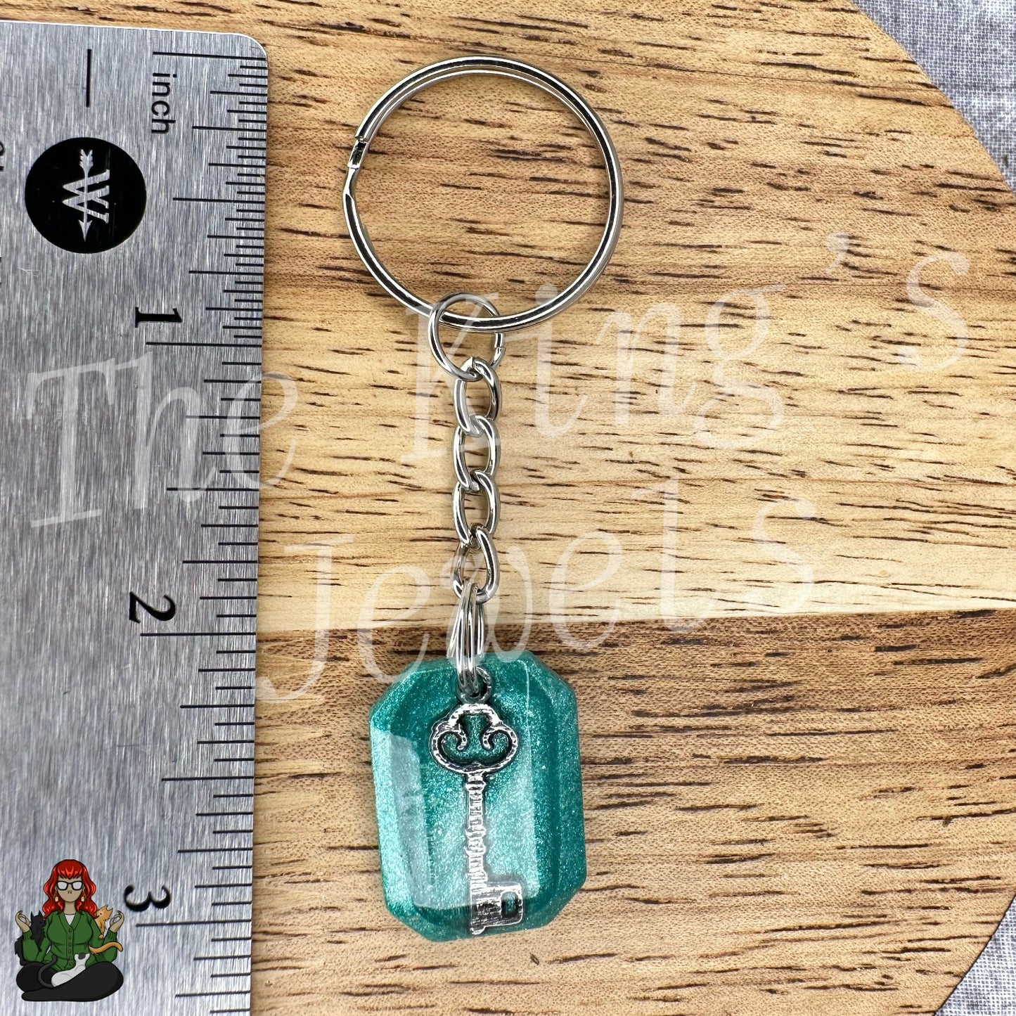 Green Key Resin Keychain!