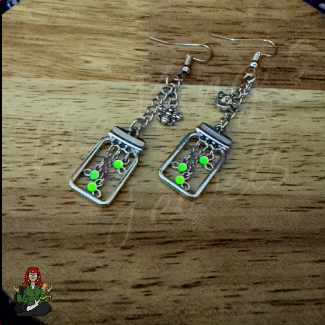 Gladys - Firefly in a Jar Earrings!