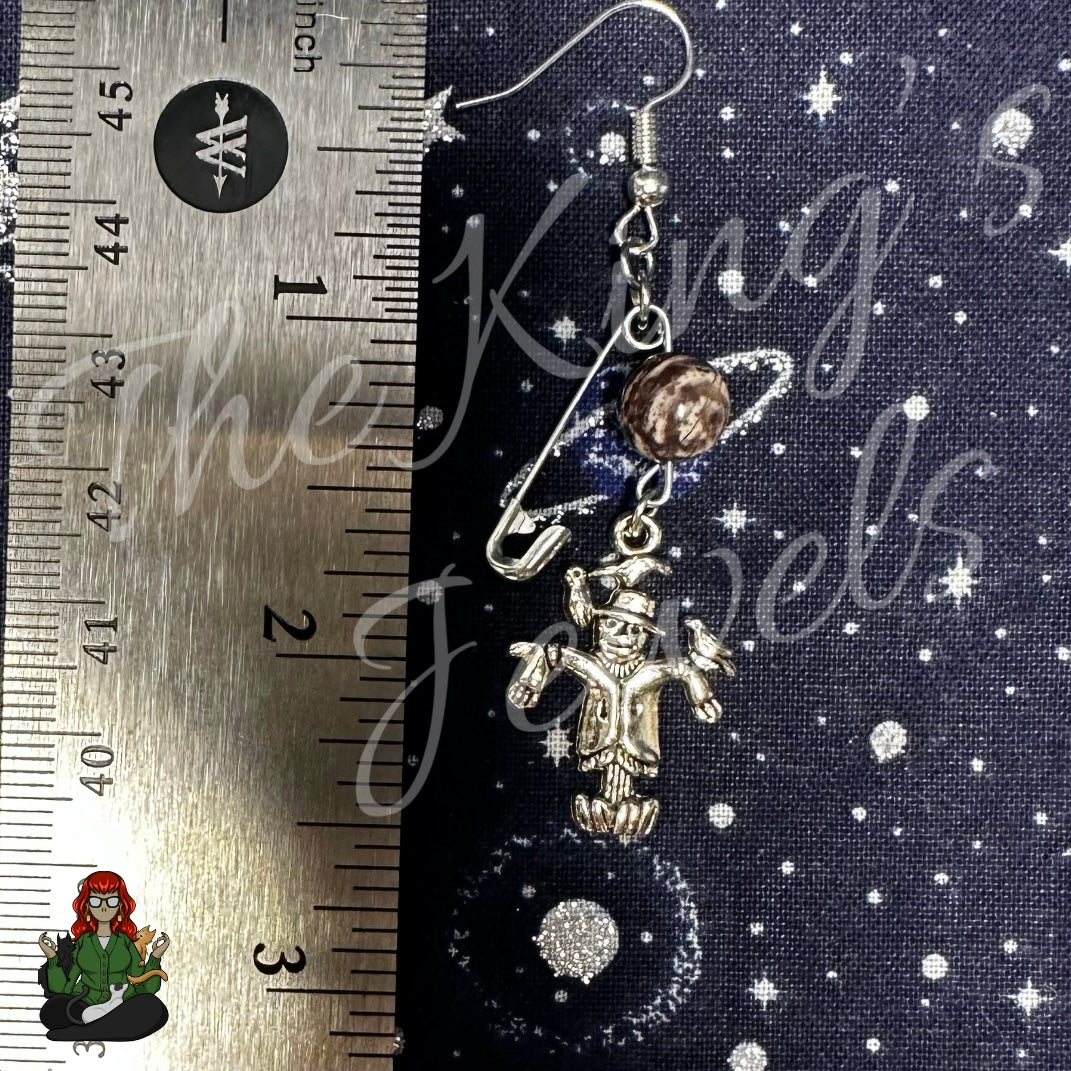 Raven - Scarecrow Safety Pin Earrings!