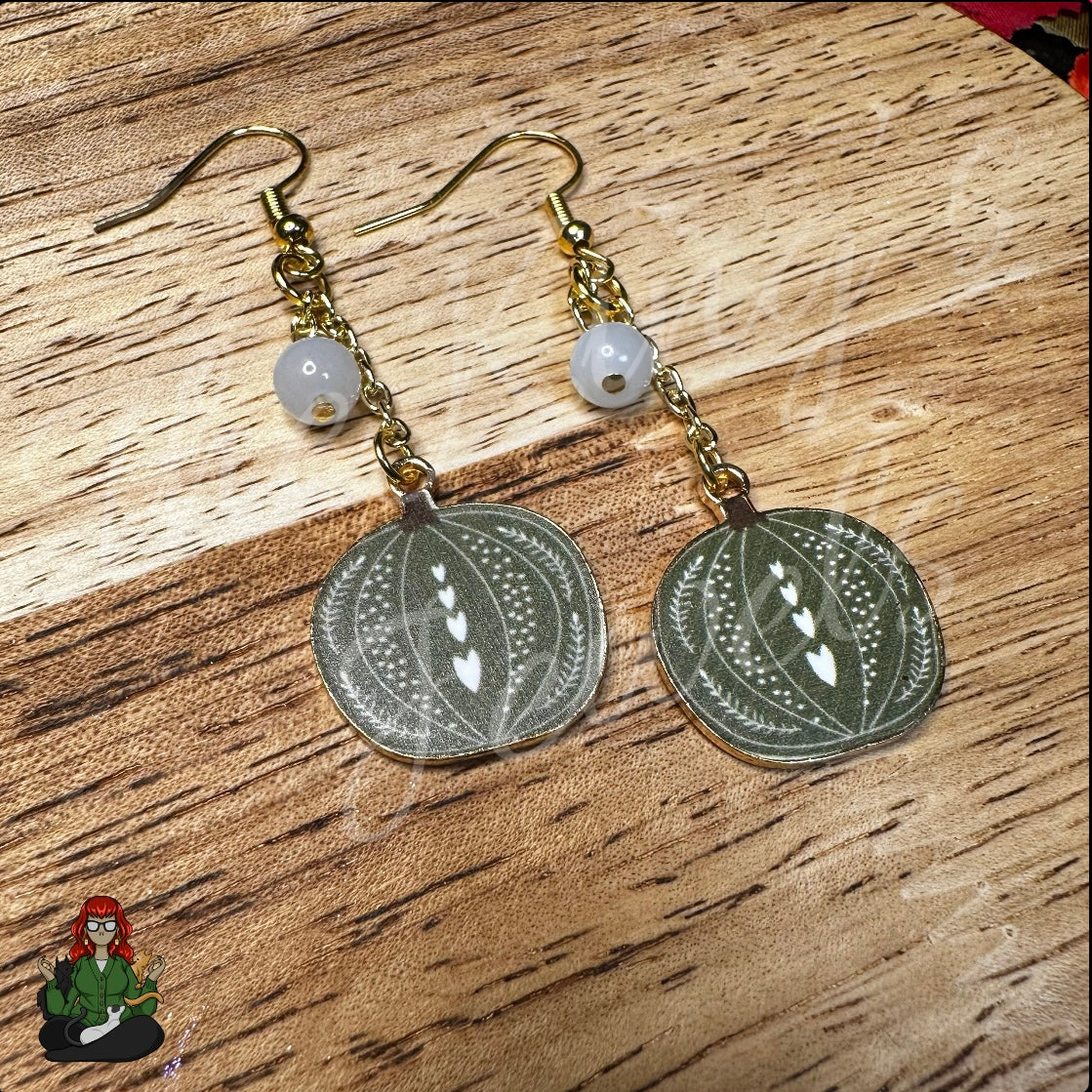 Gladys - Green Pumpkin Earrings!