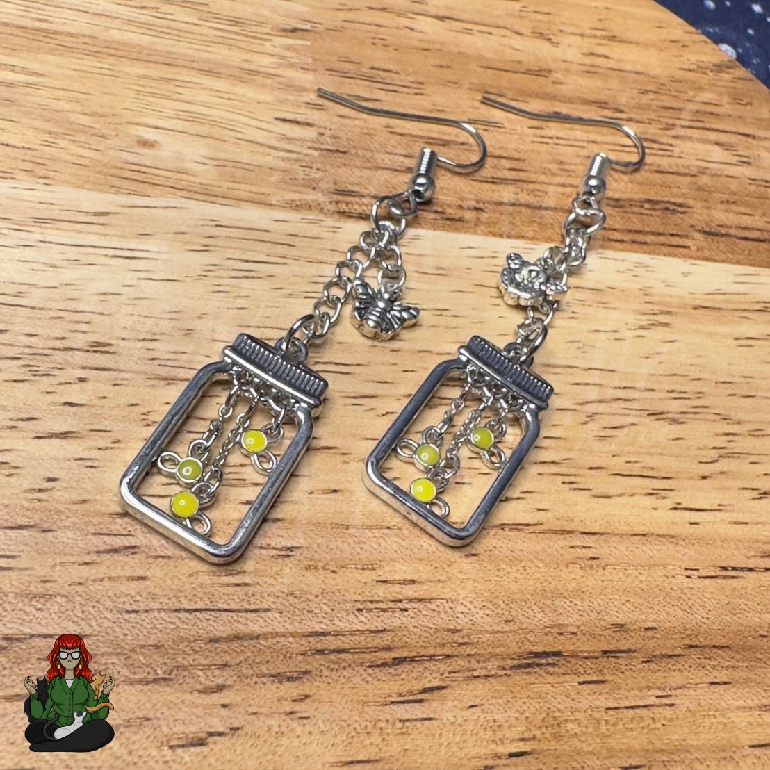 Gladys - Firefly in a Jar Earrings!