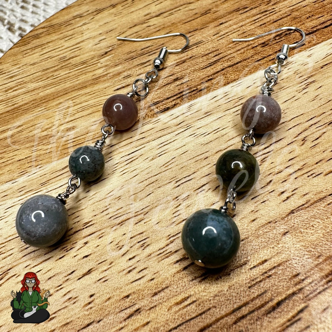 Amelia - Aventurine Beaded Earrings!