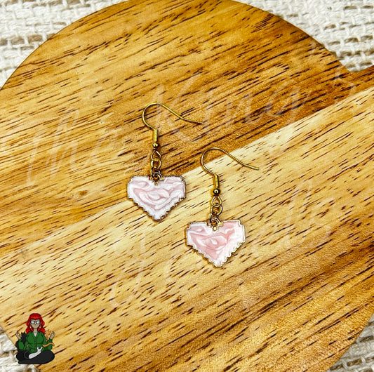 LeonaRae - Pink Pixel Heart Earrings!