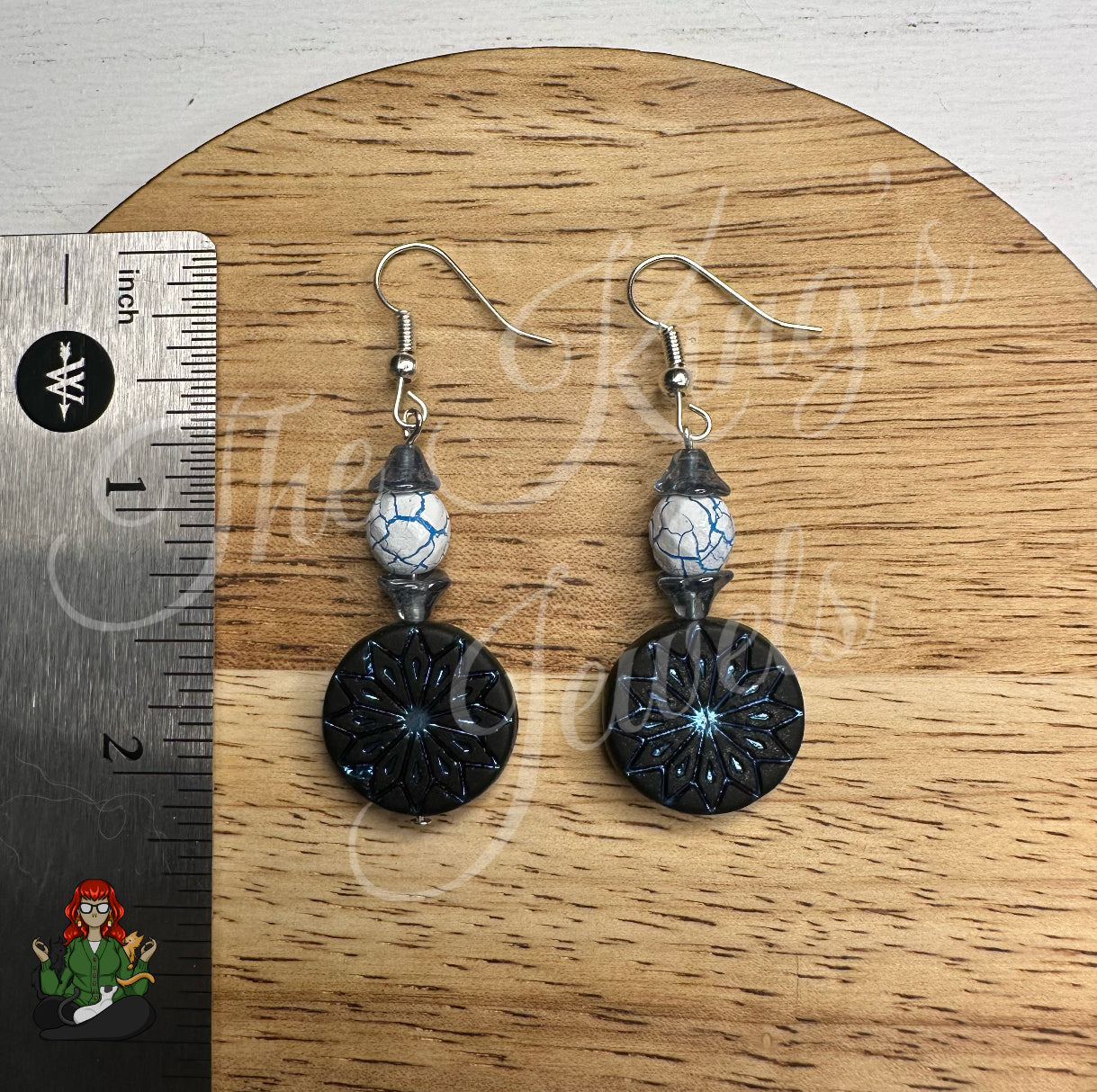 Katie - Blue Flower Beaded Earrings!