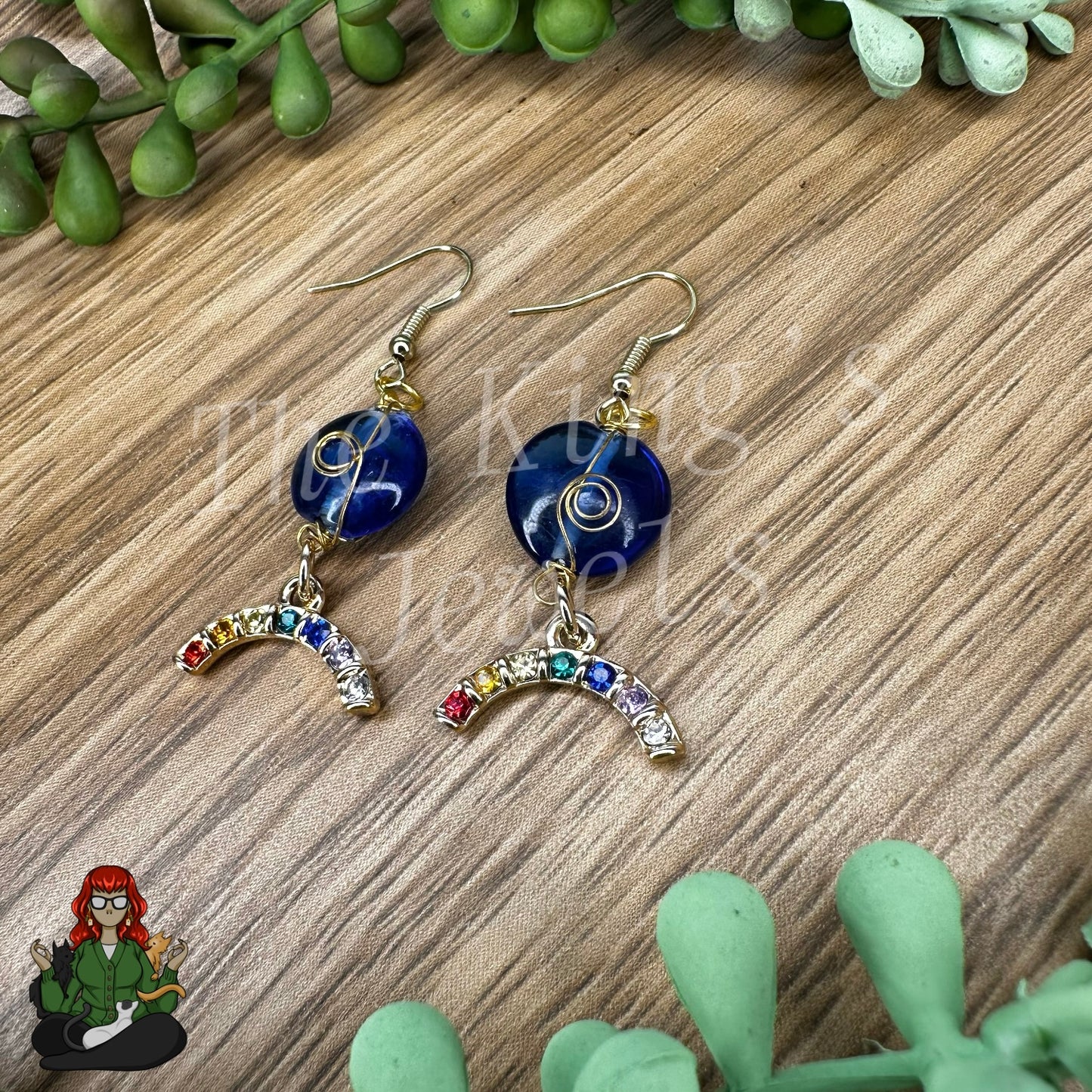 Katie - Blue & Rainbow Earrings!