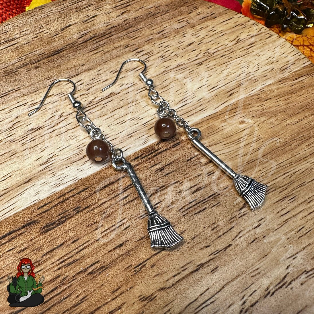 Gladys - Witch's Broom Stick Earrings!