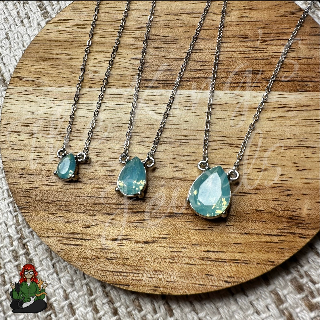 Ella - Teal Teardrop Necklaces!