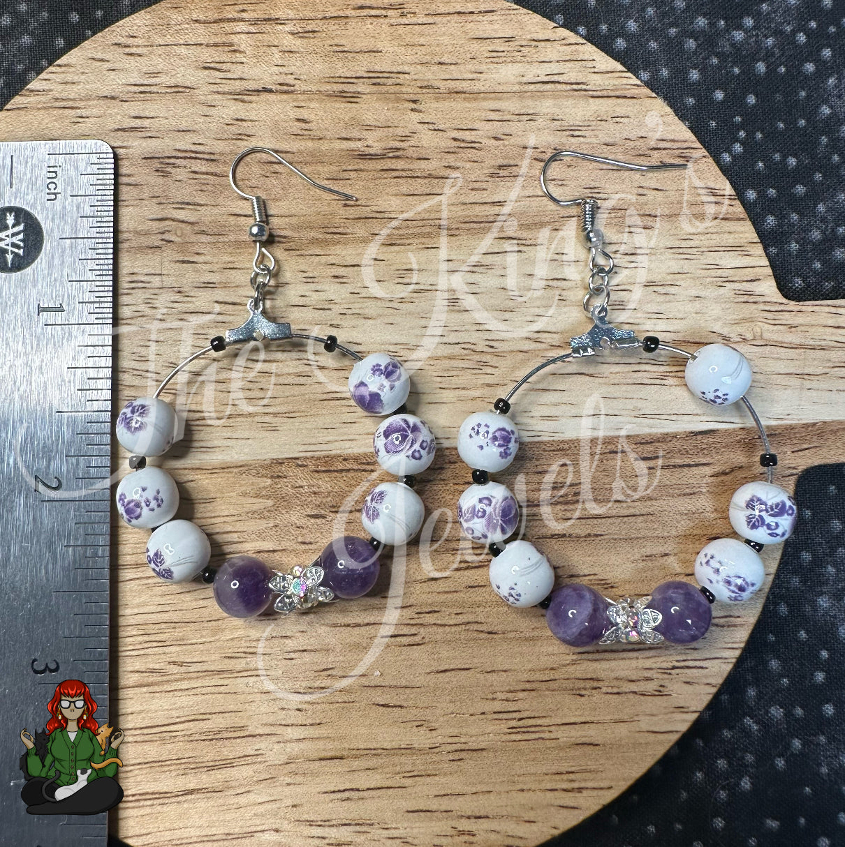 Riona - Purple Floral Earrings!