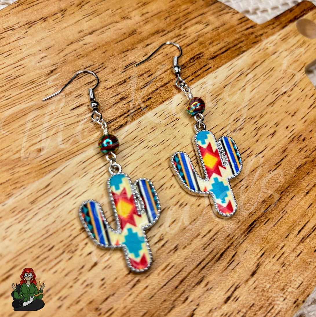 Katie - Cactus & Bead Earrings!