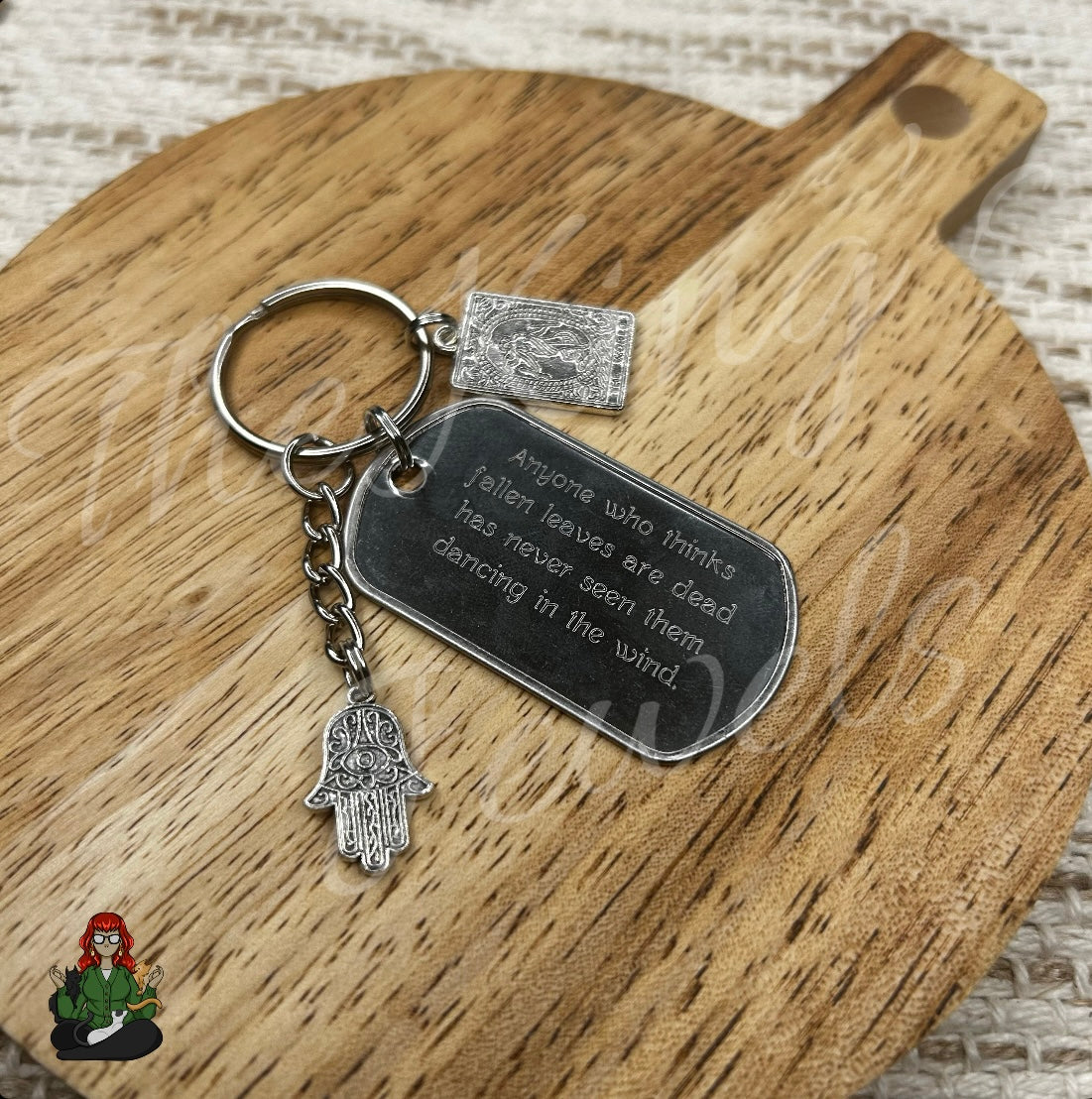 "Metal Poem" Etched Dog Tag Keychains!